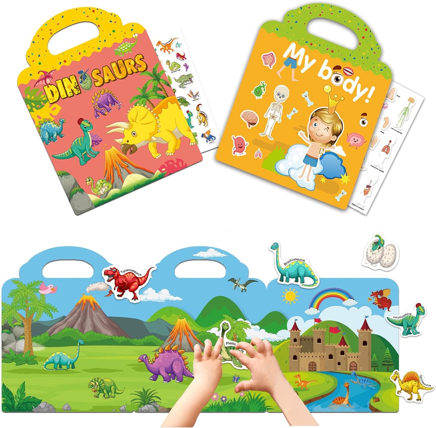 Reusable Sticker Books for Toddlers 2-4 Years, Animals Themed Sticker for Kids 1-3, Easter Gifts for Kids Toddler Boys Girls Travel Toys