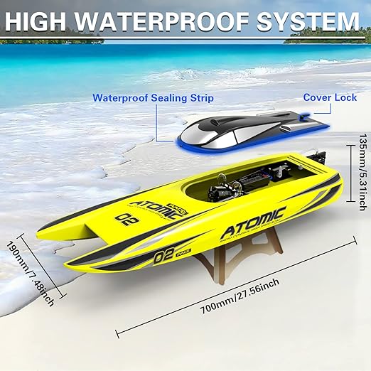 Rc Speed Boat, Dual Shape Rider RC Boat, High Speed Electronic Remote Control Boat for Kids, Remote Control Boat For Pools & Lakes, Fast Remote Control Boat - Toyigo