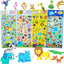 3D Puffy Stickers, Resuable Sticker for Toddler, Boys, Girls 4 Sheets for Kids, Mother Child Animals, Dogs, Cats, Elephant, Giraffe, Monkey, Sheep, Panda, Koala, Rabbit (Zoo)