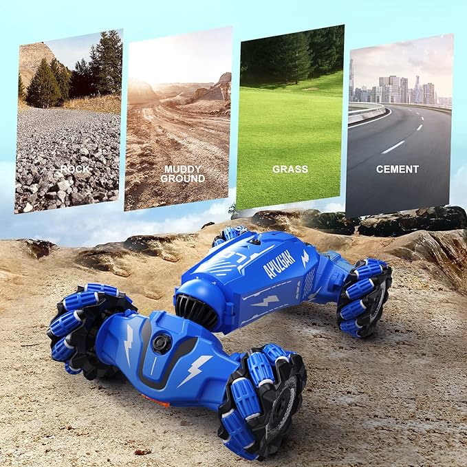 Upgraded Hand Gesture Sensing RC Stunt Car with Lights Music, Spray Fog Steam Gesture RC Car Remote Control Transformed Vehicle 360ø Spins All Terrains Monster Truck for Boys Kids - Toyigo