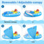 Baby Pool Float with Canopy UPF50+ Sun Protection, Inflatable Pool Float with Ocean Animal Toys for Babies 6-36 Months, Infant Swimming Float with Adjustable Safety Seat Boys Girls for Kids Toys