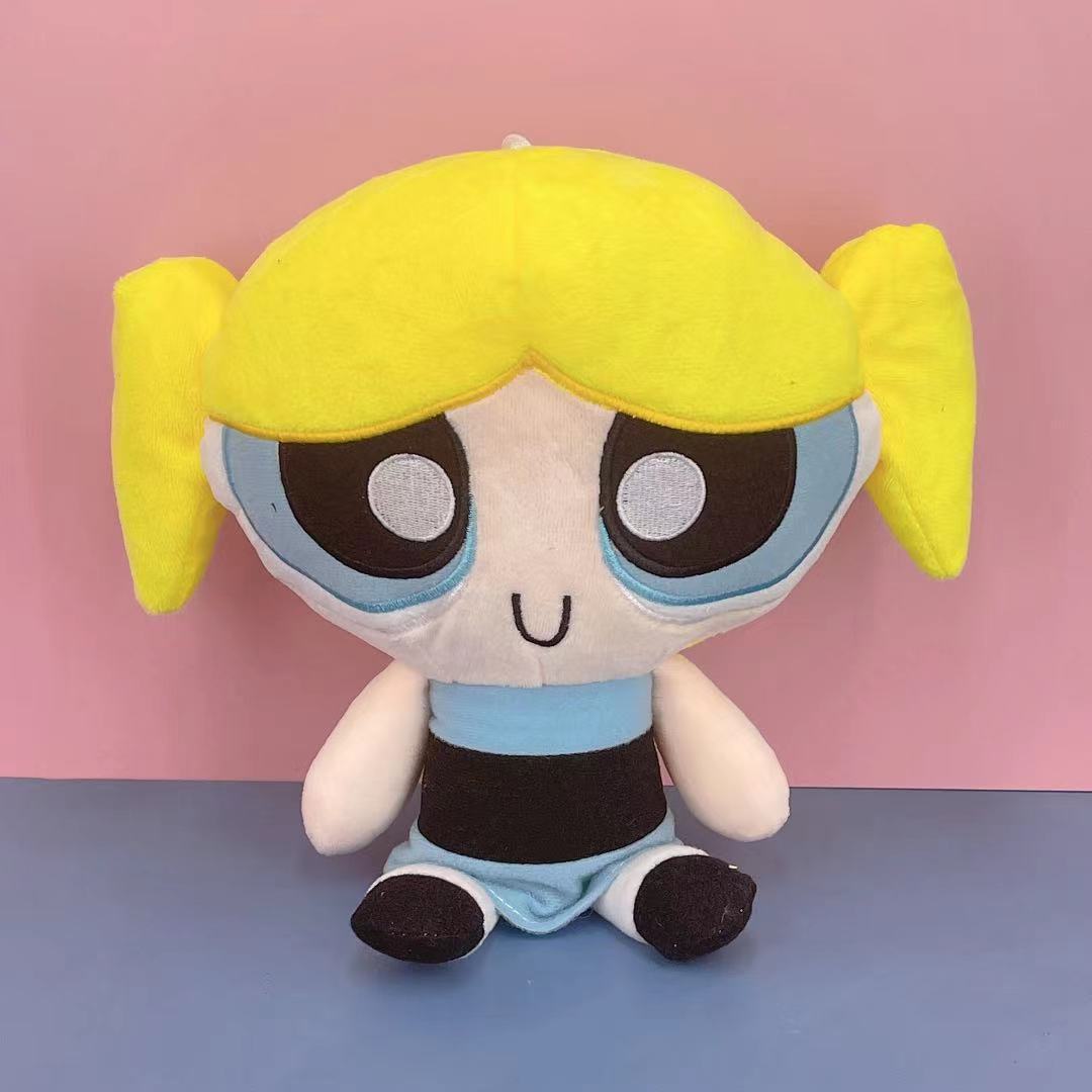 Power puff Girls Plush Doll Set, 20 cm Bubbles, Blossom, and Buttercup Stuffed Toys (3 Pieces)