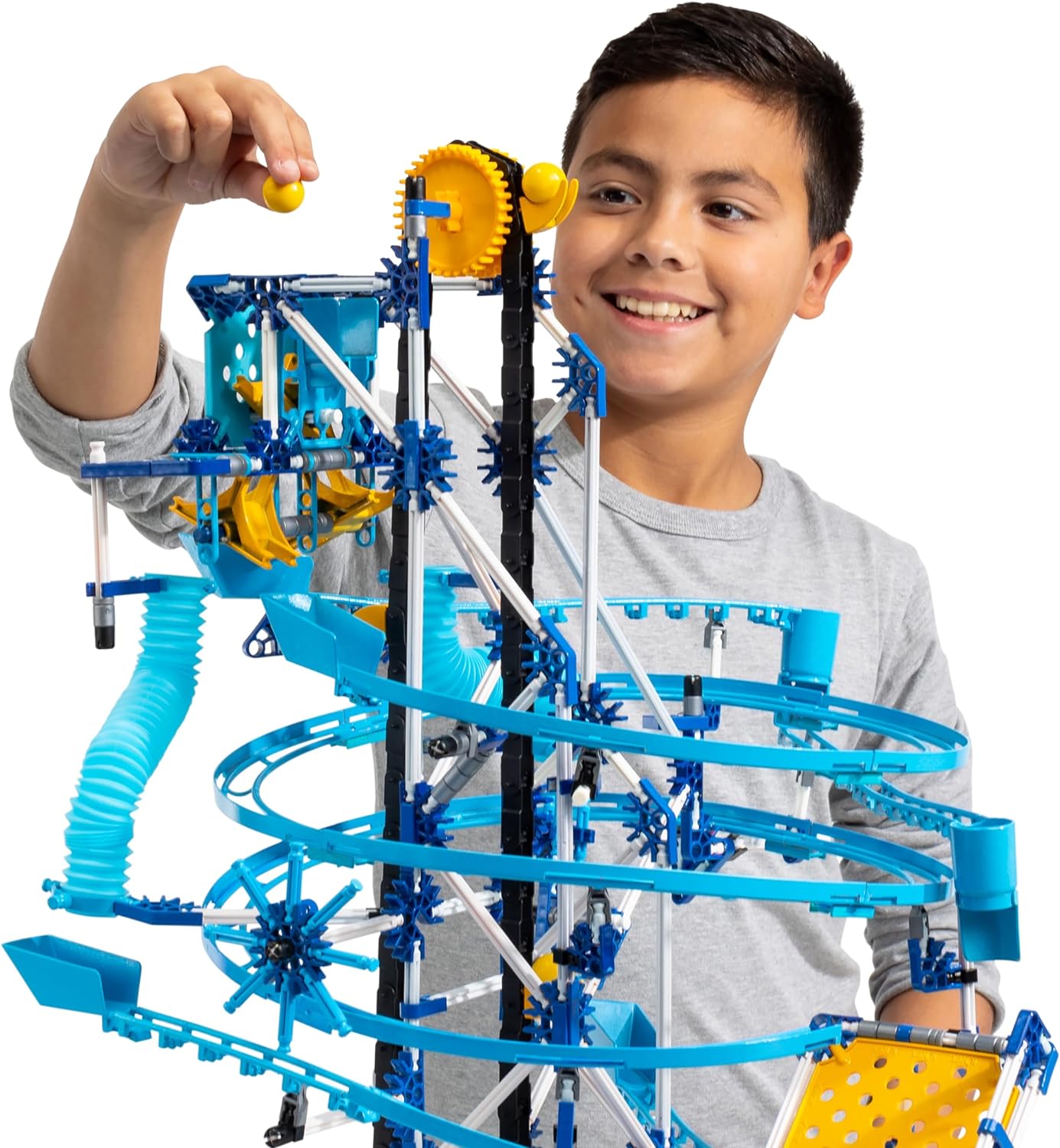 Marble Run, Marble Coaster Run with Motor Set, 504 Piece Marble Maze Game Building for Kids, Stem Learning Construction Set, Interlocking Building Toy for Boy, Girl, Ages 8+