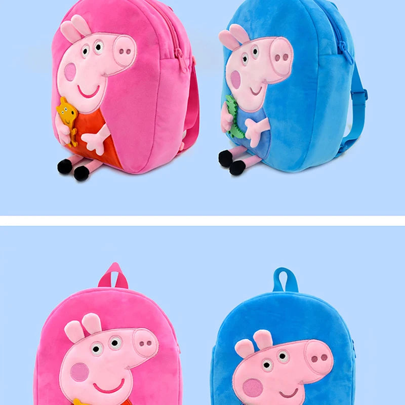 Cute,  Peppa Pig Stuffed Toy, Child Plush Backpack, George Kindergarten Backpack Cartoon Shoulder Animal Bag for Girls, Boys Baby George Plush Backpack - Toyigo