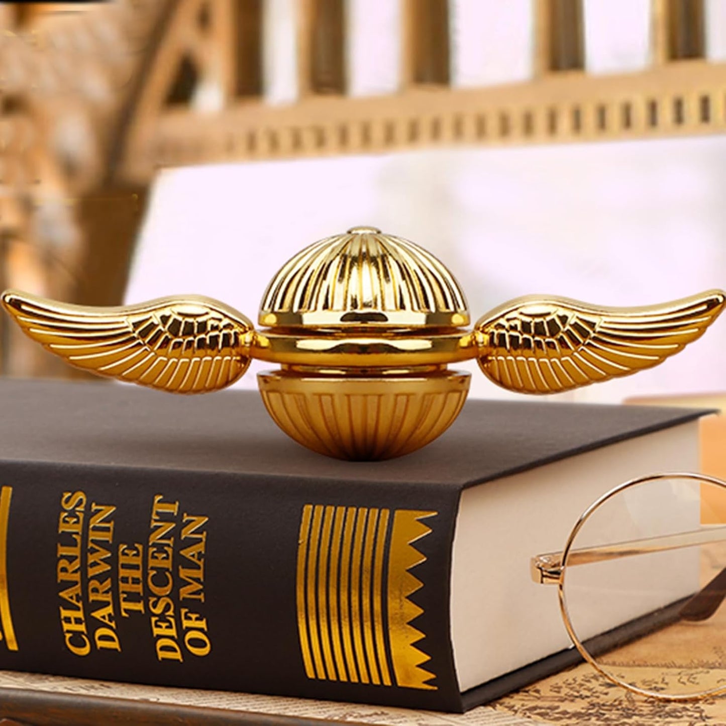 Cross-Border Hot-Selling Metal Angel Wings Fidget Spinner - American Amazon EDC Gyro - Cupid Golden Snitch Design