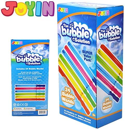 24 Pack 14.6 Big Bubble Wands Bulk (2 Dozen) for Summer Toy, Outdoor/Indoor Activity Use, Easter, Bubbles Party Favors Supplies for Kids