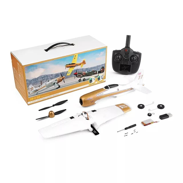 RC helicopter,  Remote Control Airplane, XK A220 A210 A260 A250 2.4G 4Ch 6G/3D model stunt plane six-axis RC airplane electric glider drone outdoor, P-40 RC Plane for Kids - Toyigo