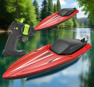 RC Boat, Fast Remote Control Boats for Pools and Lakes, 2.4 GHz Racing Boats for Kids & Adults with Dual Motor, Birthday Xmas Gift for Kids