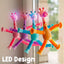 4 Pieces LED Telescopic Suction Cup Giraffe Toy, Shape Changing Telescopic Tube Fidget Toys, Pop Tubes, Fidget Tubes Sensory Toys for Girls Boys (Giraffe)