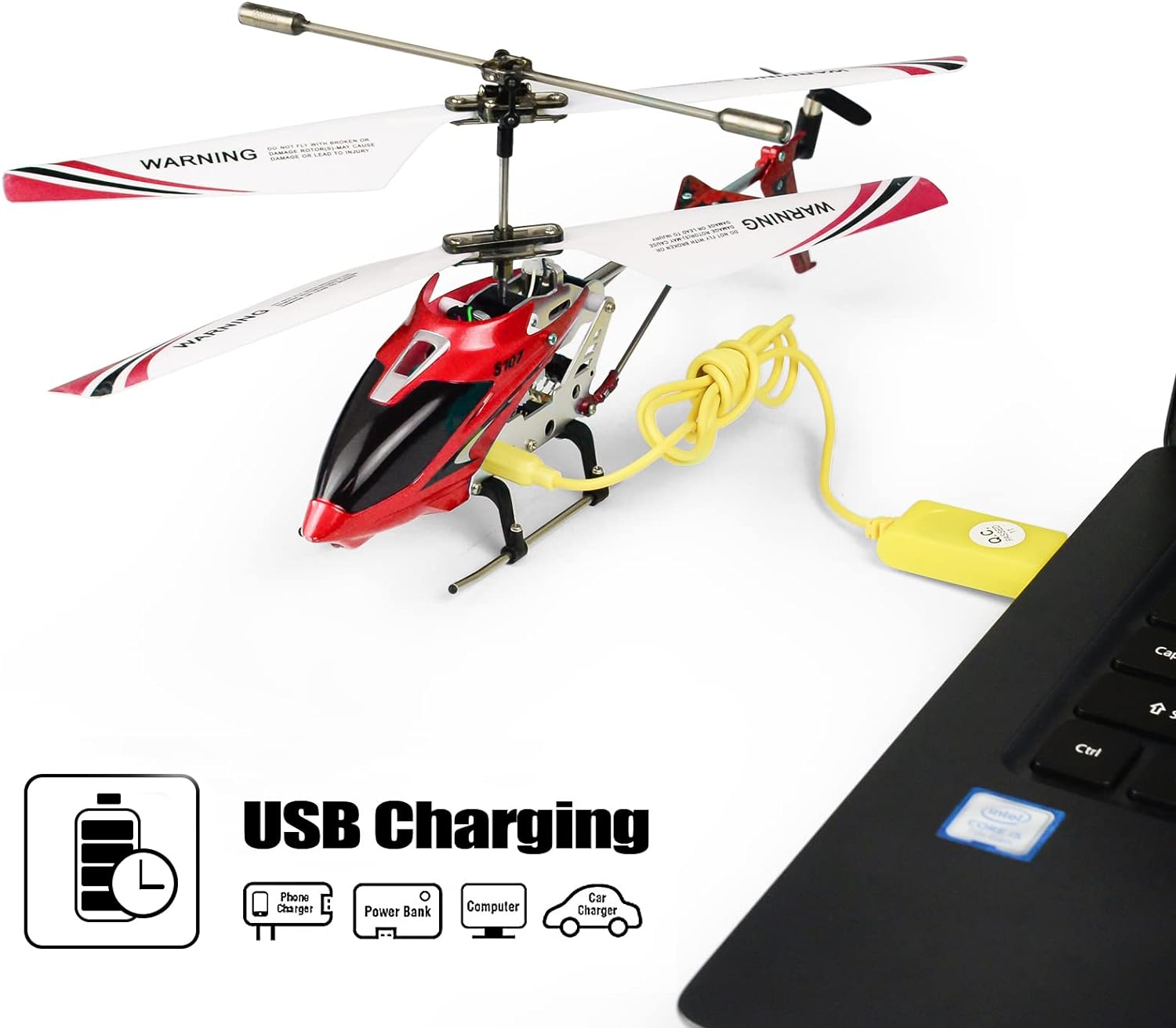 RC Helicopter, Cheerwing S107/S107G, Phantom 3CH 3.5 Channel Mini RC Helicopter, RC Helicopter with Gyro Crimson, Red - Toyigo