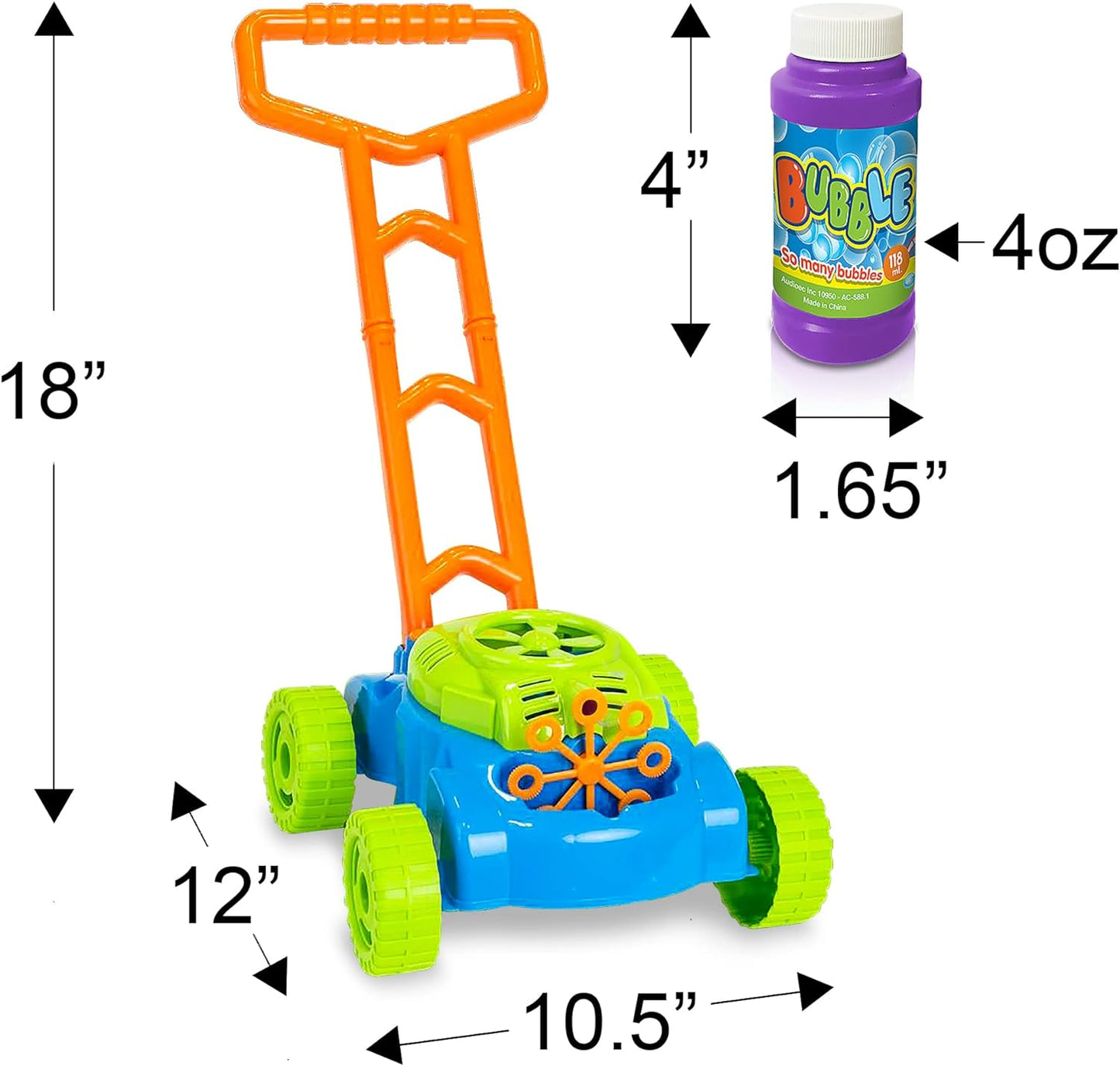 Bubble Lawn Mower, Bubble Blowing Push Toys for Kids Ages 1 2 3 4 5, Bubble Machine, Summer Outdoor Gardening Toys for Toddlers, Birthday Gifts Party Favors for Boys & Girls