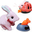 Interactive Bunny Rabbit Stuffed Animal, Easter Gift for Kids, Electric Plush Toy with Sound & Movements, Play House Set