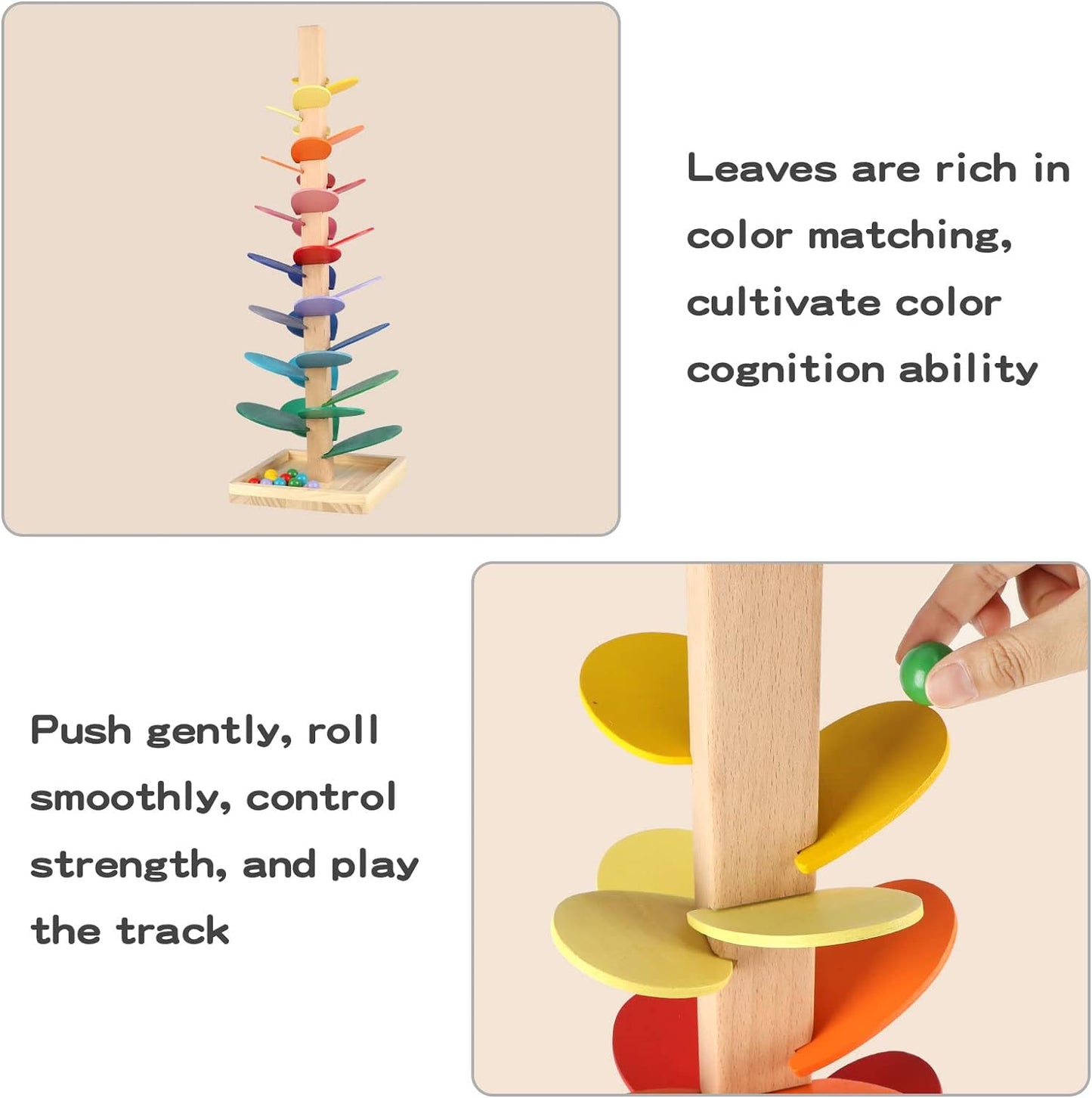 Marble Runs, Wooden Marble Tree Toy, Marble Ball Run Track Game for Kids, for Toddlers,for Kids, Music Tree Educational Montessori Toy Boy Girl Gifts