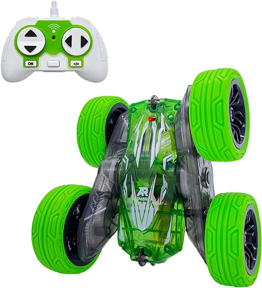 RC Cars 360-degree Flips Rotating Cars, RC Stunt Cars, Toy Double-Sided Driving Remote Control Cars, Available in( Blue, Light Green, Dark Green, Red )Colors - Toyigo