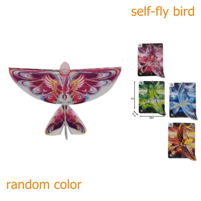 Electronic Flying Bird Drone Toy, Adjust the Rudder to Make the Flapping Wings Bird Fly, Mini RC Drone Helicopter 235x275x70mm 360 Degree Flying RC Bird Toys Remote Control E-Bird2.4 GHz - Toyigo