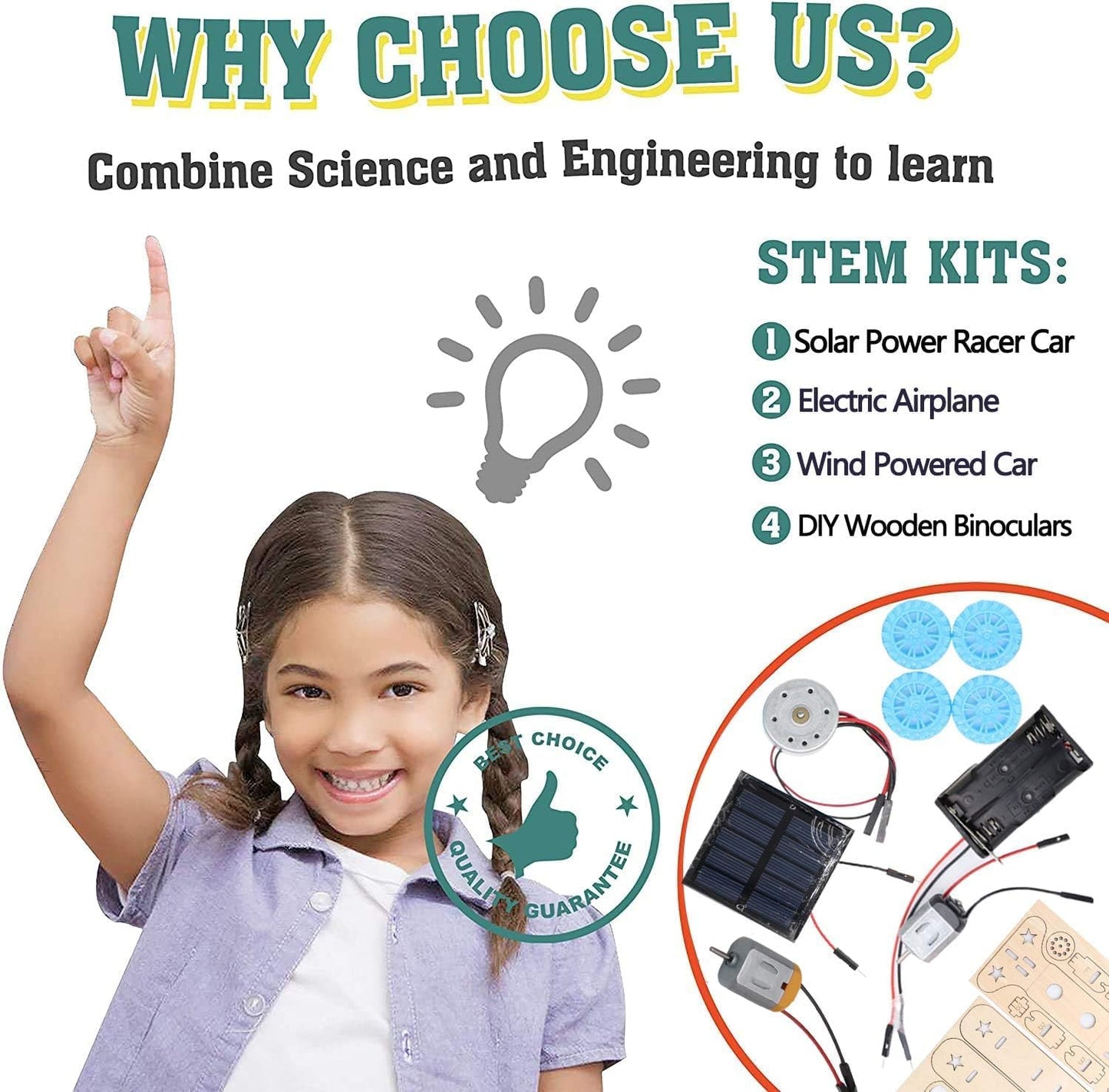 Solar Power & Electric Engineering Kit, Perfect STEM Toys, DIY Kits Puzzles for Kids 8-12-14, Science Kits for Kids, Gift for Teens Boys Ages 8-13 & School Projects - Toyigo