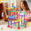 Marble Run Sets Kids, 122 PCS Marble Race Track Game, 90 Translucent Marbulous Pieces + 32 Glass Marbles, STEM Marble Maze Building Blocks Kids 4+ Year Old