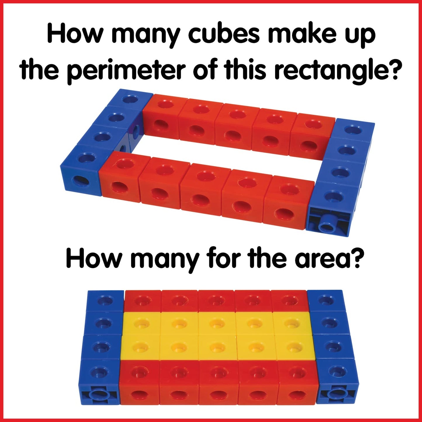 Linking Cubes, Set of 100 - Connecting and Counting Snap Blocks, Construction and Early Math For Preschool and Elementary Aged Kids