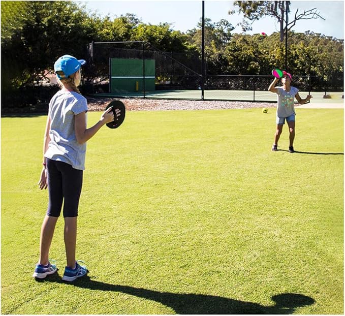 Sticky Ball Toss & Catch Game, Suction Cup Racket and Sticky Ball Set for Outdoor Fun.