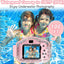 Kids Waterproof Camera for Girls, Christmas Birthday 3-12 Year Old Boys Toddler Toys Gifts, Mini Underwater Children HD Digital Action Cameras, 2 Inch IPS Screen with 32GB Card (Pink)