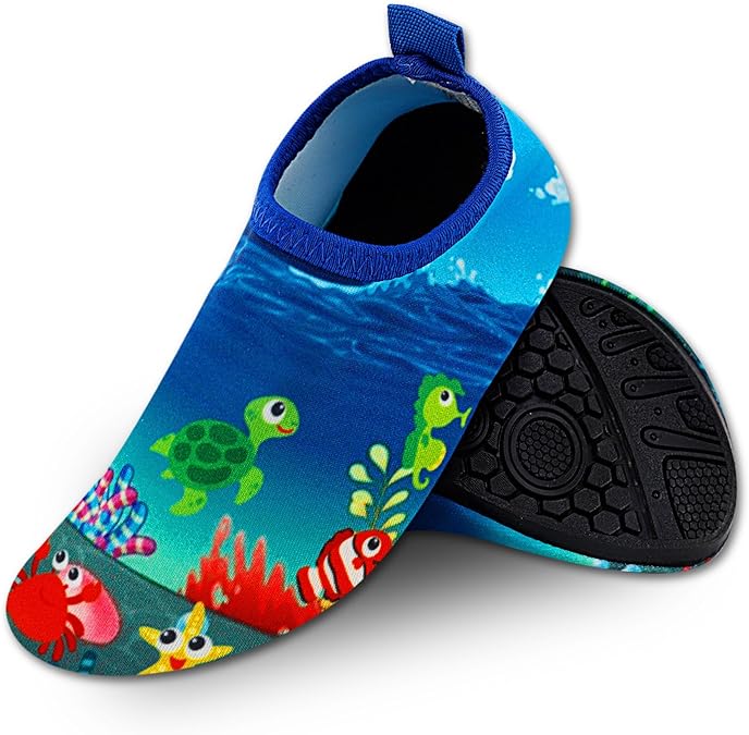 Toddler Kids Swim Water Shoes Quick Dry Non-Slip Water Skin Barefoot Sports Shoes Aqua Socks for Boys Girls Toddler