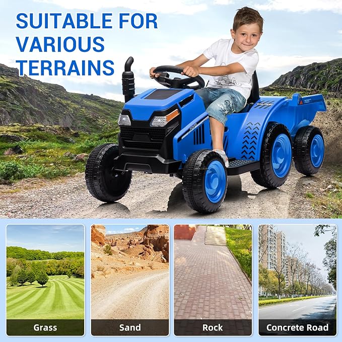 Kids Electric Tractor - Battery-Powered Ride-On Car for Ages 2-4