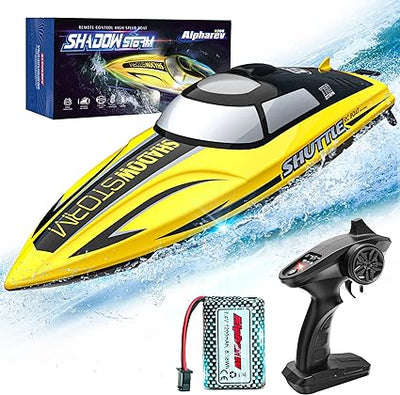 RC Boat, R208 20+ MPH Fast Remote Control Boat for Pools and Lakes for Adults and Kids, 2.4GHz RC Boat with Rechargeable Battery