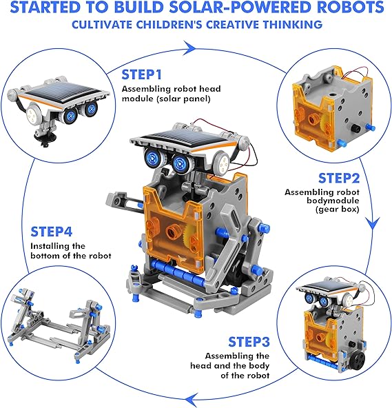 STEM 13-in-1 Education Solar Power Robots Toys for Boys Age 8-12, DIY Educational Toy Science Kits for Kids, Building Experiment Robotics Set Birthday Gifts for 8-12 Years Old Boys Girls Teens - Toyigo