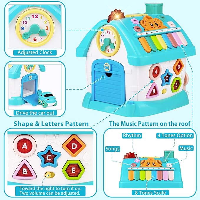 Baby Musical Toys: 8-in-1 Multi-Functional House for 1+ Year Old Boys and Girls - Educational Learning for Toddlers 12-18 Months