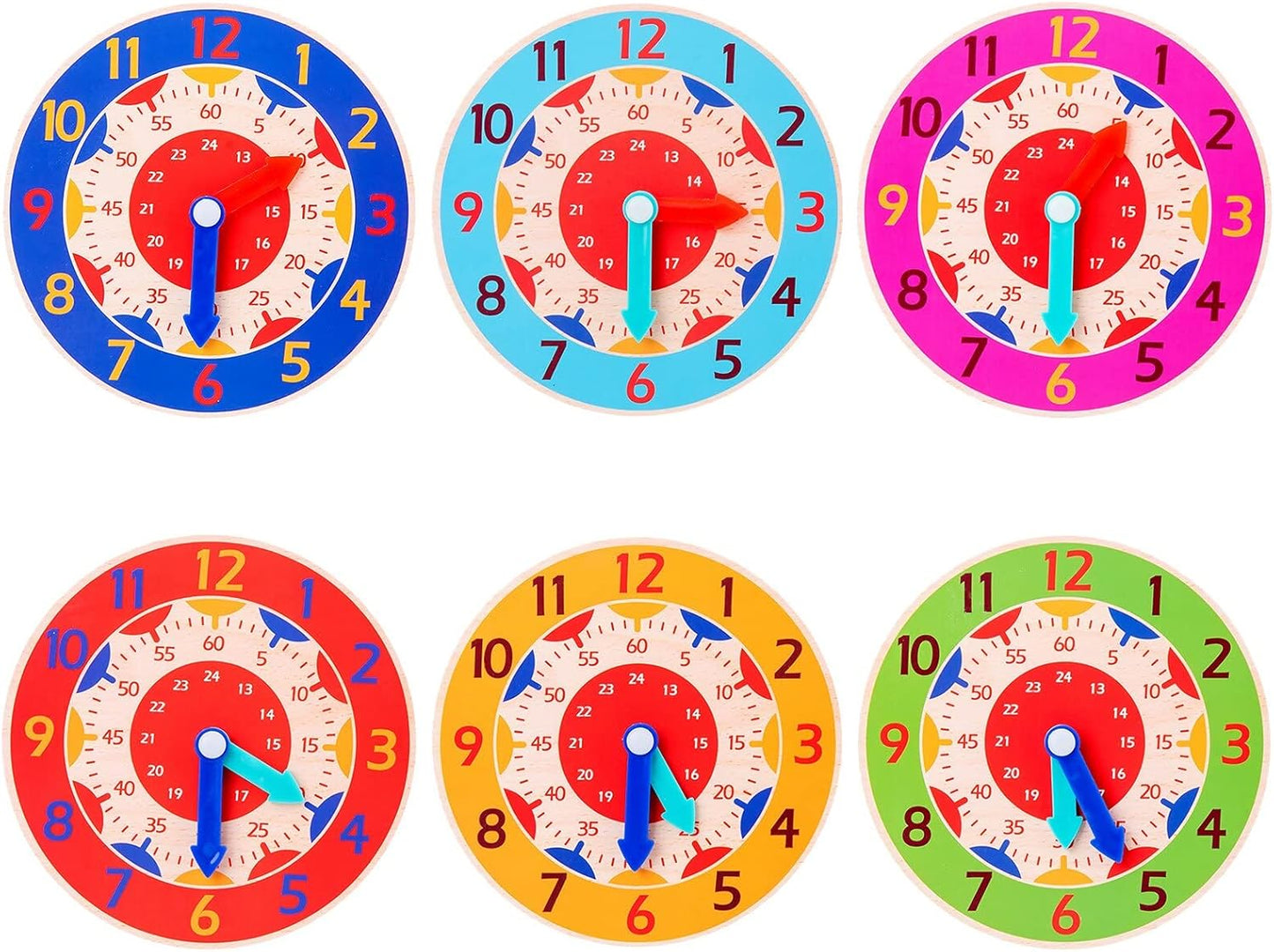 Wooden Clock Children Toys, Clock learning teaching aids primary school students kindergarten recognize Children Early Preschool Teaching Resources