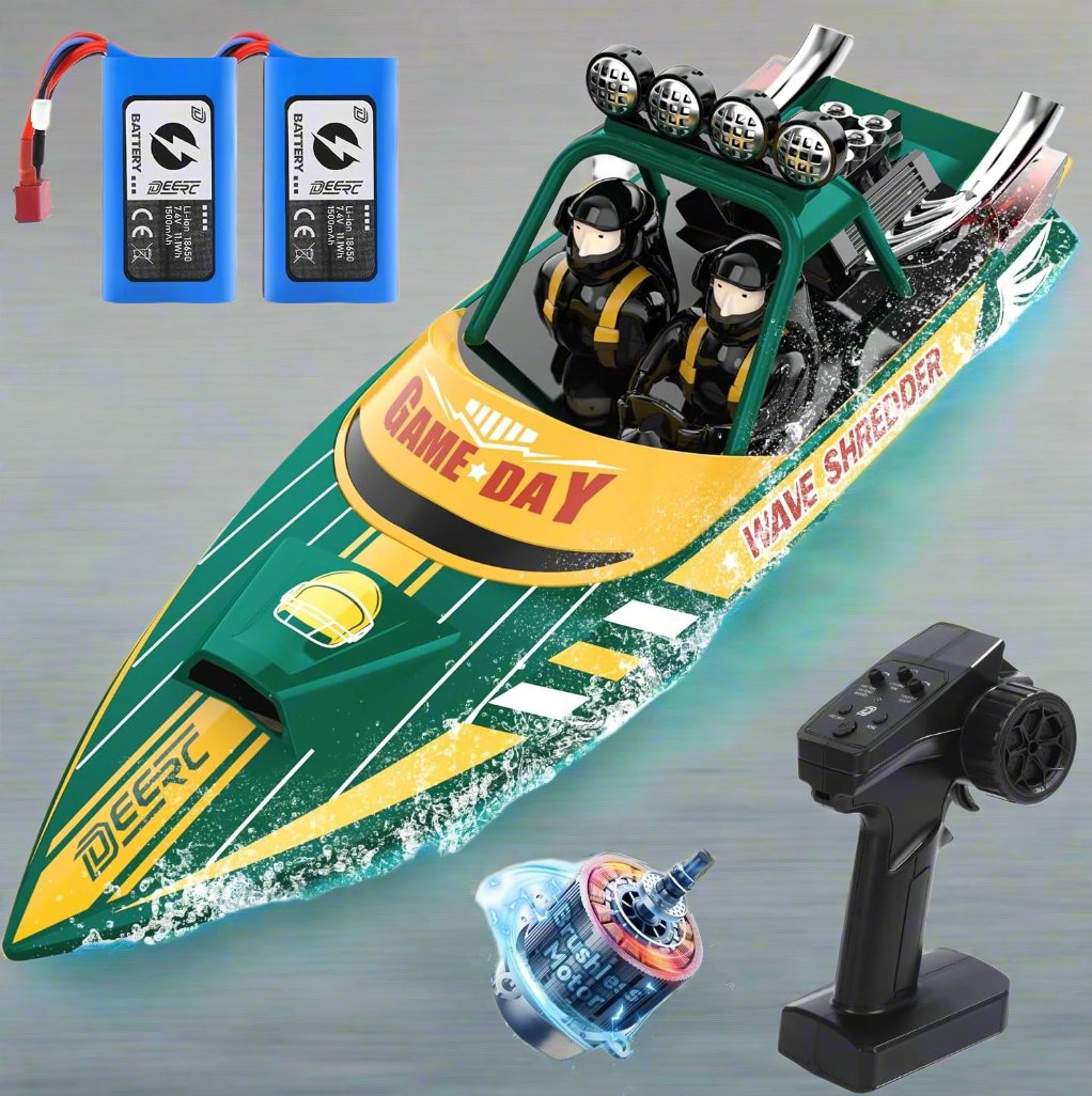 Brushless RC Speed Boat ? 25+ MPH Racing Jet with LED Lights, 30+ Minutes Playtime, Full Control for Kids & Adults