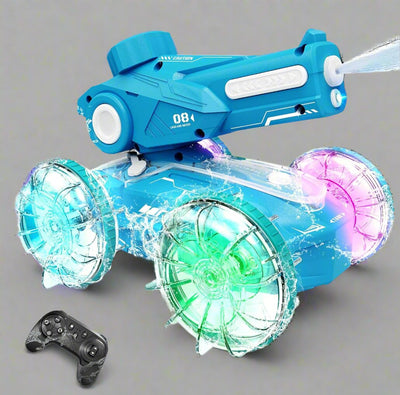 RC Amphibious Car Boat for Kids - 4WD Water Squirt Stunt Car with LED Lights, 45-Minute Playtime