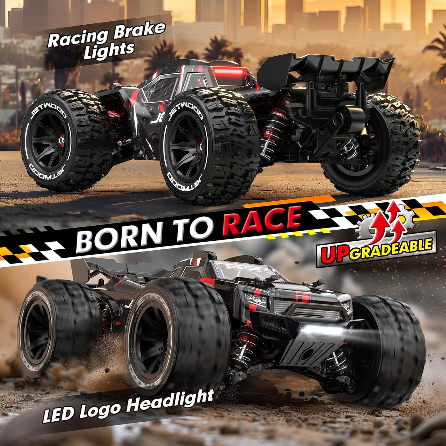 1/14 Scale Brushless RC Truck: 50 MPH 4WD Off-Road Remote Control Car with Waterproof Capability and 3S Battery ? Fast and Durable