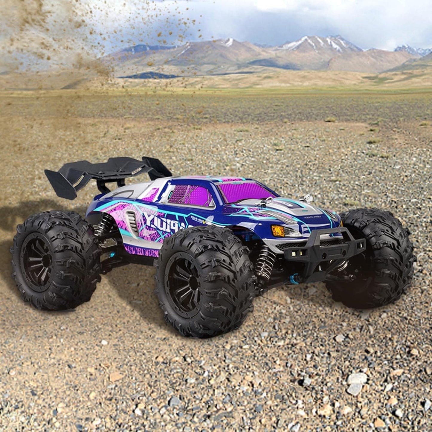 1/16 Scale RC Car, 16101 High-Speed 4WD RC Off-Road Truck with LED Lights, Full Proportional Control, Large Wheels for All-Terrain Racing