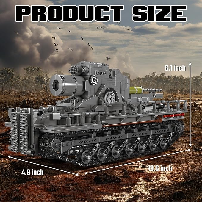 Army Tank Toys Building Kit, 1648 PCS Rc Tank Army Toys for Adults Men Teens, Christmas Birthday, Collectible Model Tanks Sets to Build, Army Toys Cannon That Fires