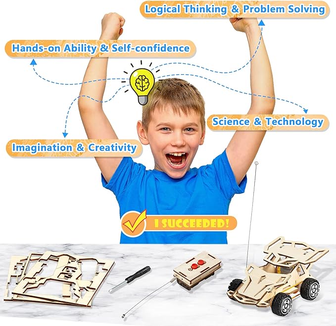 Science Kits Crafts, STEM Projects Science Kits Crafts for Kids, DIY Model Cars Kit Educational Building Toys for 6 8 10 Year Old Boys Toys Age 6-8-10-12 - Toyigo