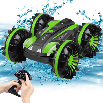 RC Car for Kids 2.4 GHz 4WD Remote Control Boat Waterproof RC Monster Truck Rotate 360?ø Spins & Flips, All-Terrain Stunt Car Beach Pool Toys Gifts for Age 5-12 Teens Boys Girls Adults