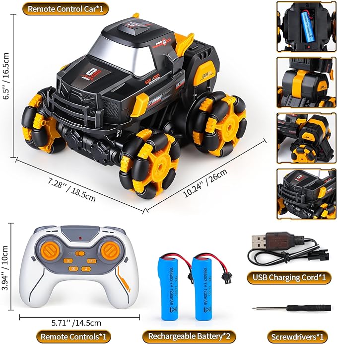 RC Car, Scale Transforming Remote Control Cars, Transform RC Car for Kids, 1:16 Scale Transforming Cars Toys for Kids Age 3-5 5-7 4-6 6-8 - Toyigo