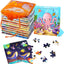 12 Pack Jigsaw Puzzles, Toddlers Wooden Animals, Jigsaw Puzzles 9 pcs, 12 Organize Bags for Kids, Ages 2 3 4 5 Preschool Educational Puzzles, Learning Travel Toys, Boys and Girls