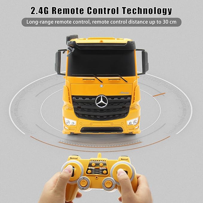 RC Truck, Detachable Flatbed Semi-Trailer Engineering Tractor Remote Control Low Loader Die-Cast Car Model Kids Electronics Hobby Toy with Sound and Light Effect Truck For kids - Toyigo