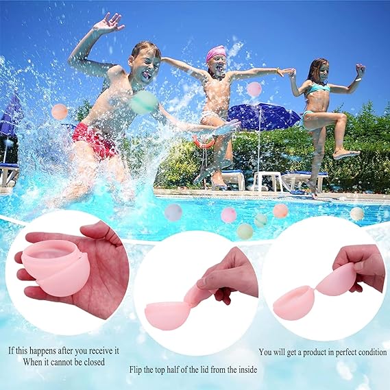 Water Balloons Self Sealing Quick Fill Refillable Water Balls for Kids, 10pcs Reusable Water Bomb Splash Balls for Pool Outdoor Water Toys Balloons for Water Fight Game Summer Fun Party(Non-magnetic)