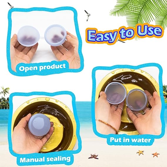 Water Balloons Self Sealing Quick Fill Refillable Water Balls for Kids, 10pcs Reusable Water Bomb Splash Balls for Pool Outdoor Water Toys Balloons for Water Fight Game Summer Fun Party(Non-magnetic)