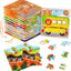 12 Pack Jigsaw Puzzles, Toddlers Wooden Animals, Jigsaw Puzzles 9 pcs, 12 Organize Bags for Kids, Ages 2 3 4 5 Preschool Educational Puzzles, Learning Travel Toys, Boys and Girls