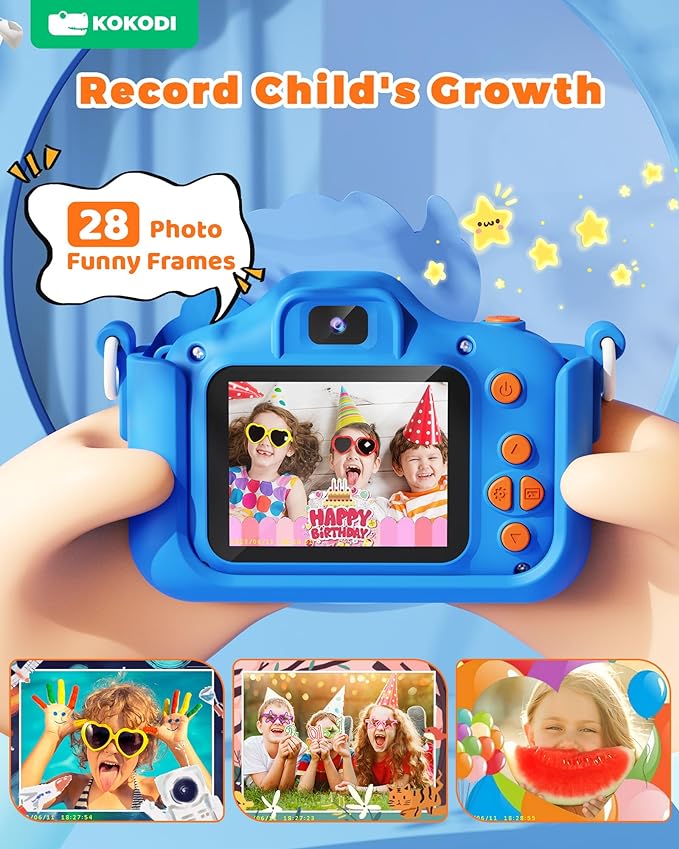 Kids Camera Toy Digital Camera for Kids, Dinosaurs Birthday Gifts for Boys Age 3-12, 1080P HD Video Camera for Toddler, Children Toys for 3 4 5 6 7 8 9 Year Old Boys with 32GB SD Card - Toyigo