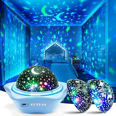 Night Light for Kids, 96 Lighting Modes Star Lights for Bedroom, 360ø Rotating+6 Films Baby Night Light Projector Light, Rechargeable Kids Night Lights for Bedroom, Kids Gifts & Kids Room Dcor