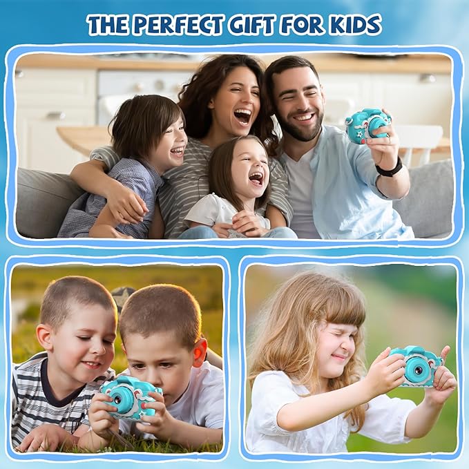 Kids Camera for Boys Girls, Dual Selfie Mini Children Camera Age 3 4 5 6 7 8 9 Year Old Kids Camcorder Christmas Birthday Gift for Girls Boys Toy Camera for Kids 32MP Video Camera with 32GB SD Card