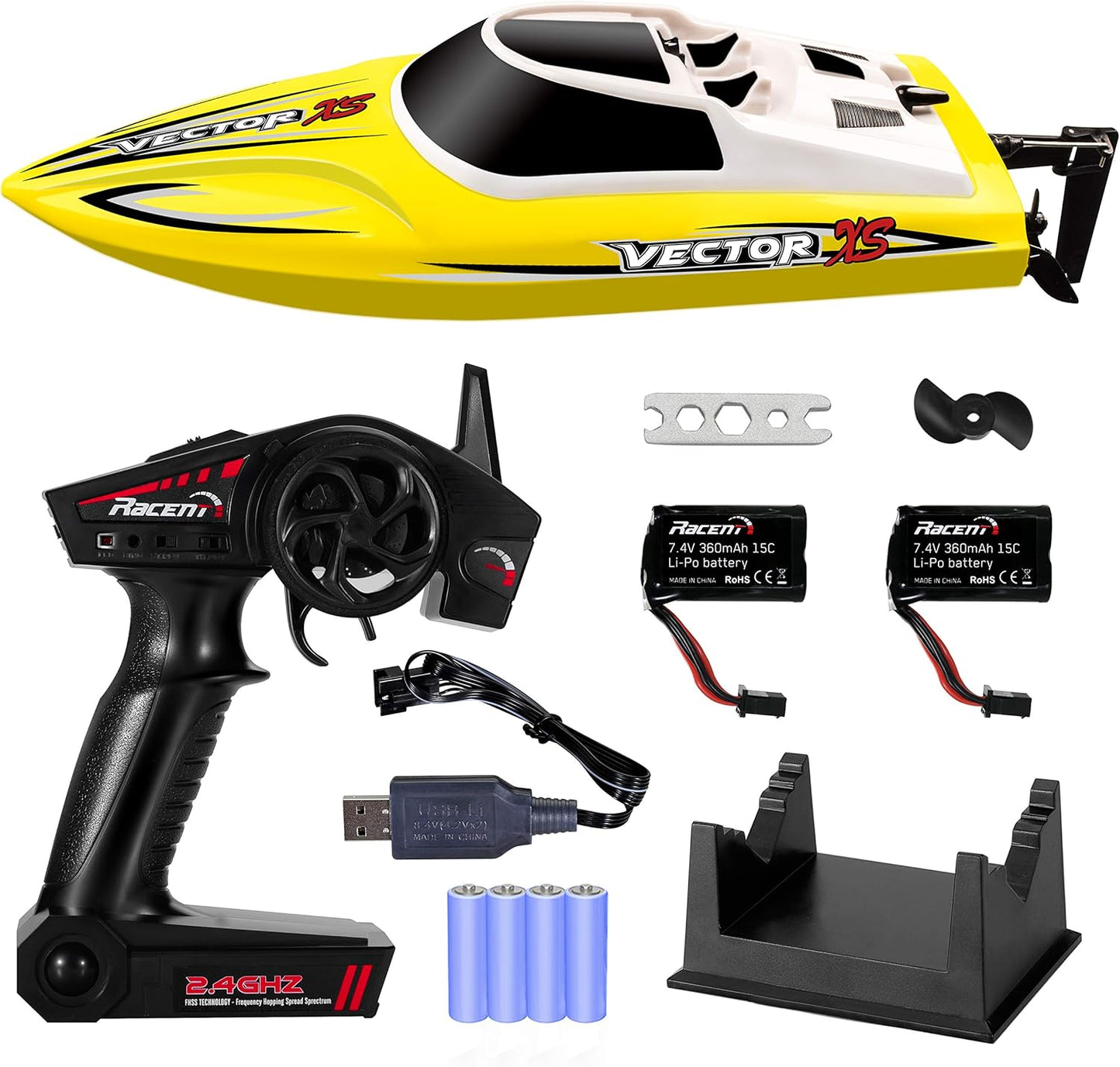 High Speed RC Racing Boat - Self-Righting Remote Control Boat for Pools & Lakes