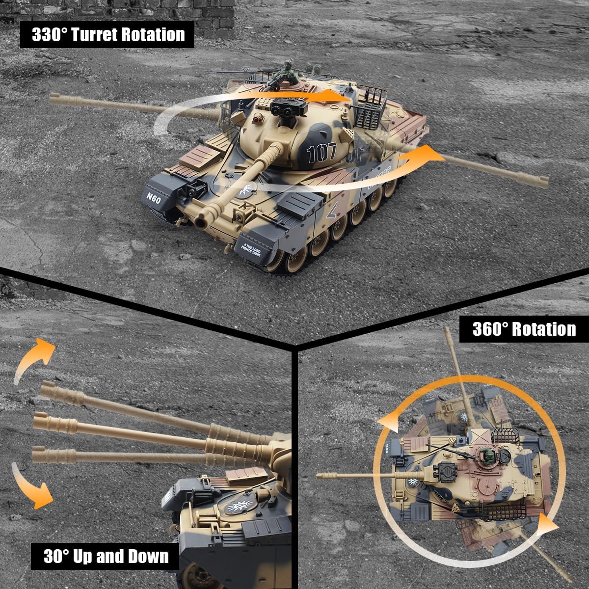 High-Quality Remote Control Toy War Fight RC Tank - 1:20 Military Simulation