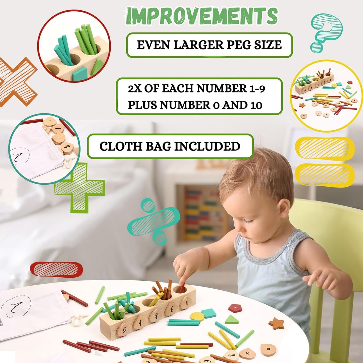 81-Piece Montessori Math Toy Set ? Counting Sticks and Manipulatives for Toddlers, Perfect for Preschool Learning (Ages 3-5)