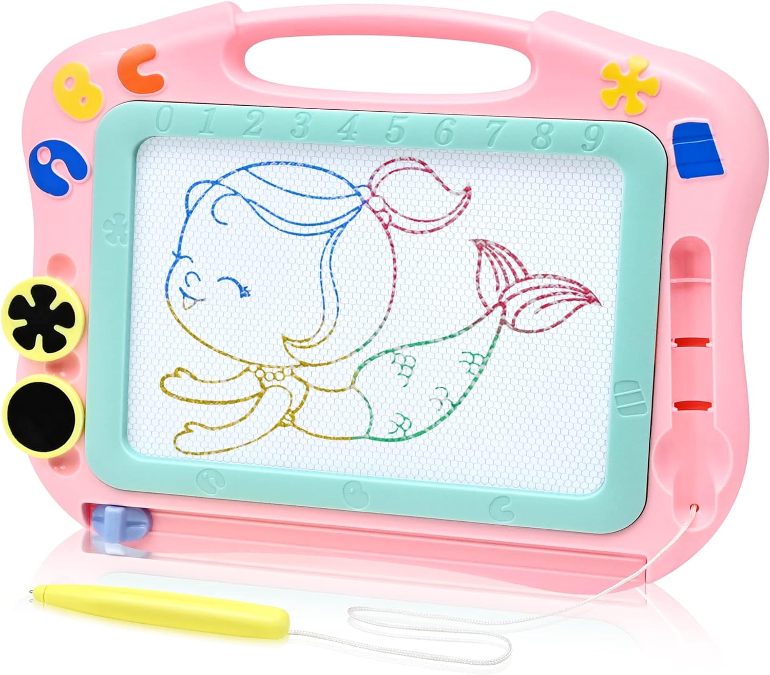 Magnetic Drawing Board, Toddler Toys, Travel Size Doodle Pad, Erasable Sketching Pad, Writing Pad for Kids, Educational Learning Kids Toys, Sketching Writing Pad for Kids in Car, Gift for 3-5 Year Old Girls Boys - Toyigo